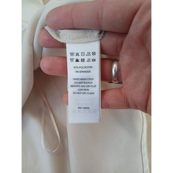 Nicole Miller Satin Shell Top Womens XL Champagne Cap Sleeve Relaxed Elegant - Picture 5 of 6